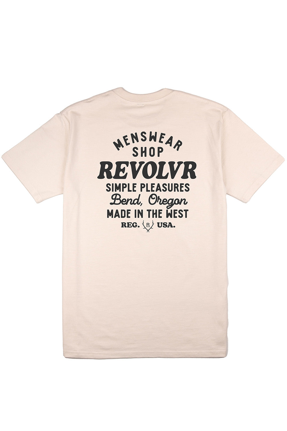 revolvr bend shop tee ecru charcoal back