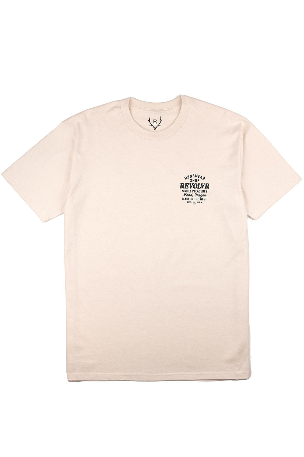 revolvr bend shop tee ecru charcoal front