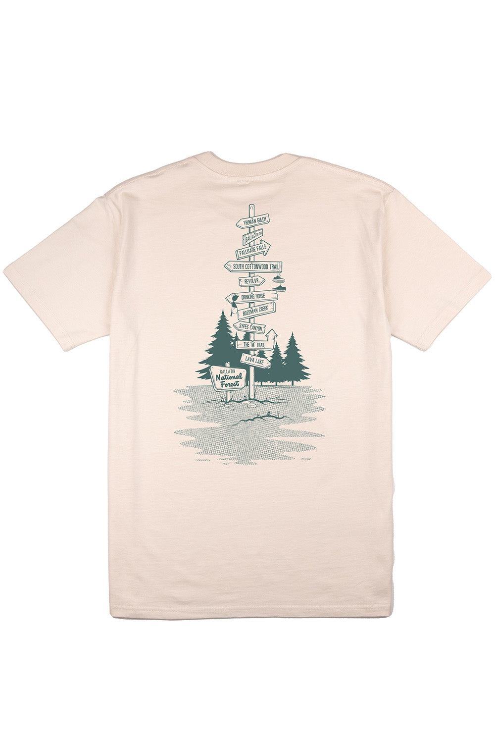 revolvr bozeman happy trails tee ecru back