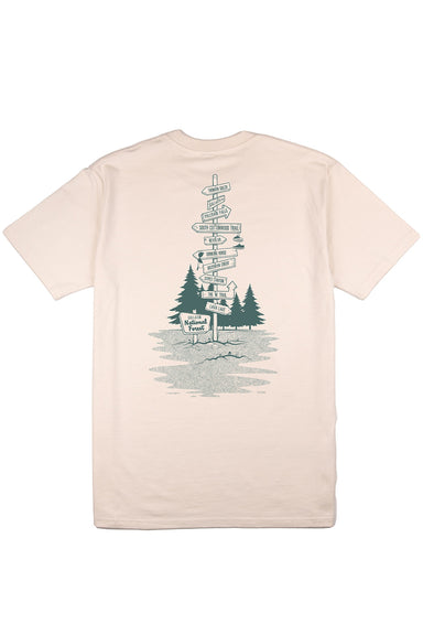 revolvr bozeman happy trails tee ecru back