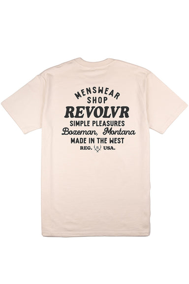 revolvr bozeman shop tee ecru charcoal back