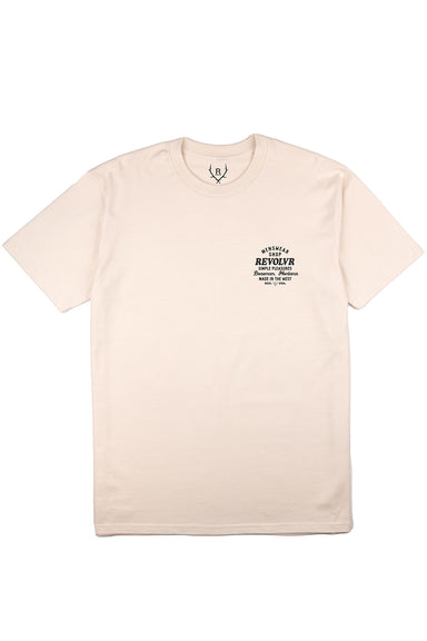 revolvr bozeman shop tee ecru charcoal front