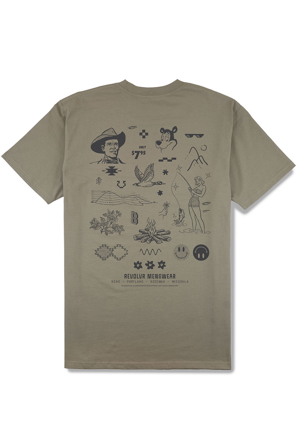 REVOLVR Collection Tee in Eucalyptus — Back view