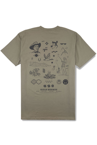 REVOLVR Collection Tee in Eucalyptus — Back view