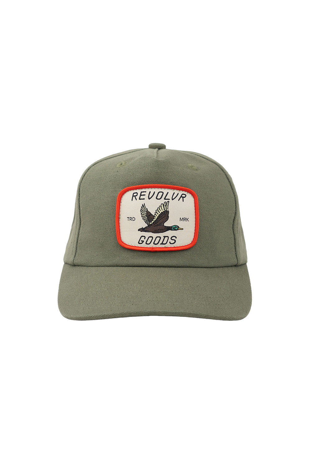 REVOLVR Jack Quack Hat in Military — Front view