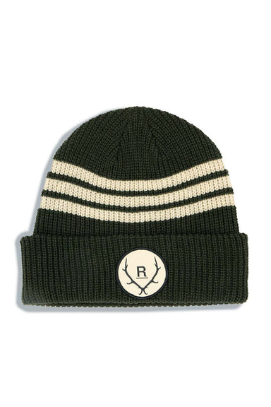REVOLVR Logo Beanie in Olive — flatlay view