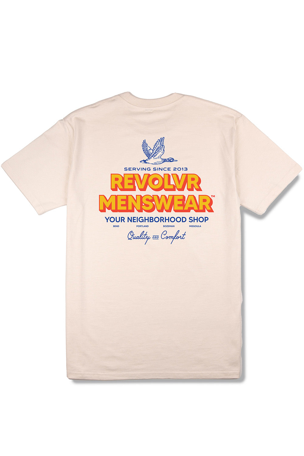 REVOLVR Neighborhood Tee in Ecru — Back view