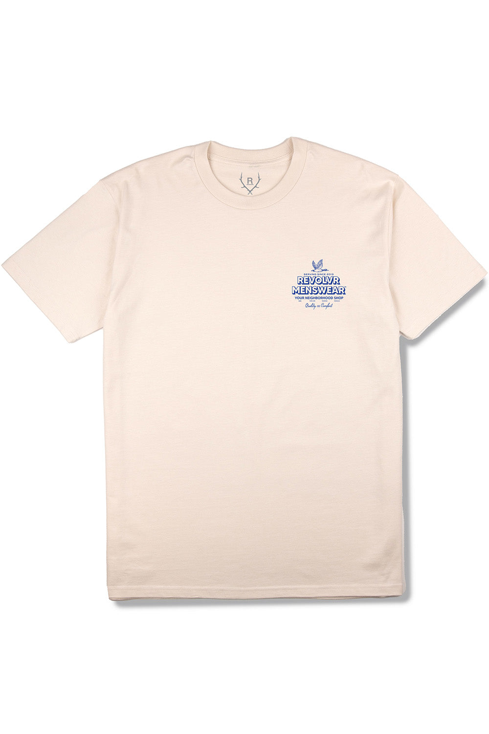 REVOLVR Neighborhood Tee in Ecru — Front view