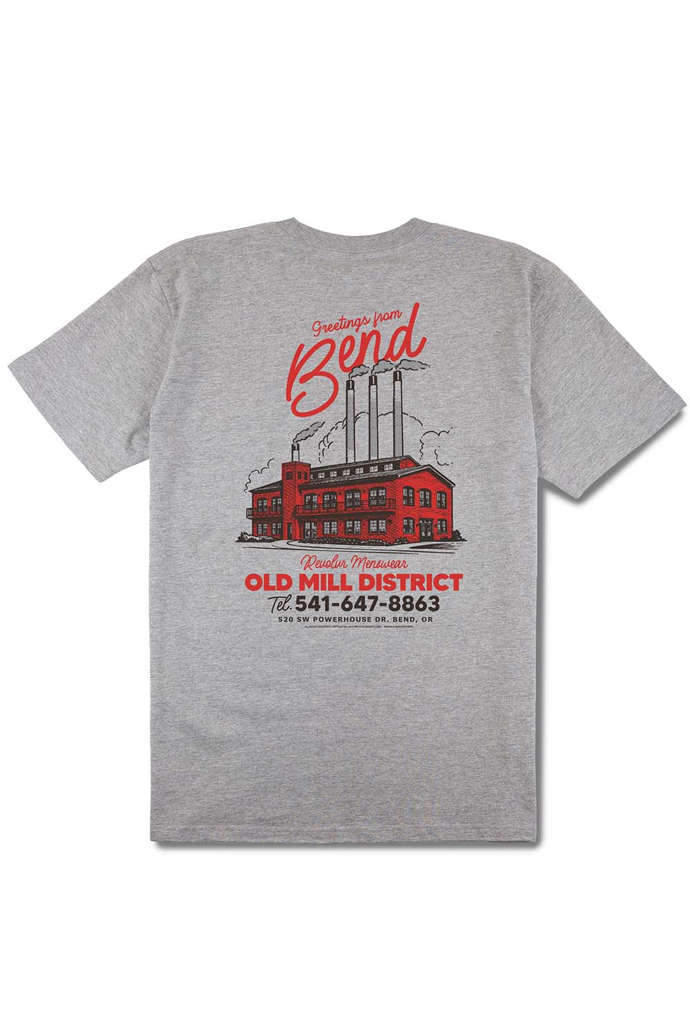 REVOLVR Old Mill Tee in Heather Grey — Back view