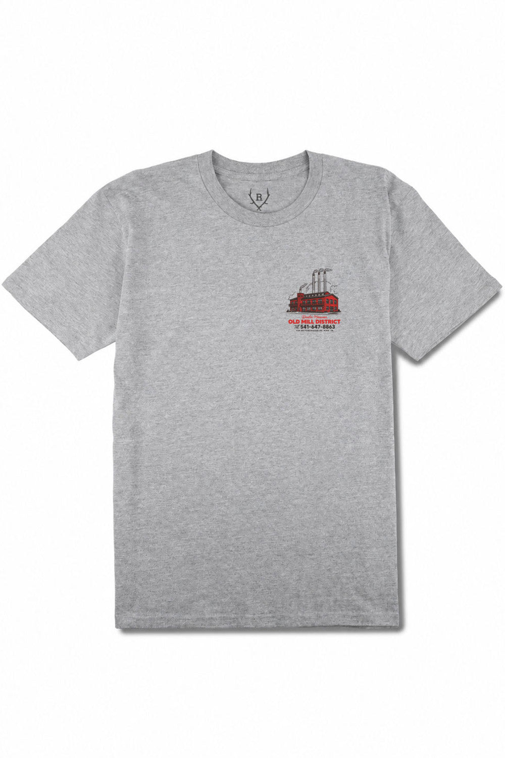 REVOLVR Old Mill Tee in Heather Grey — Front view