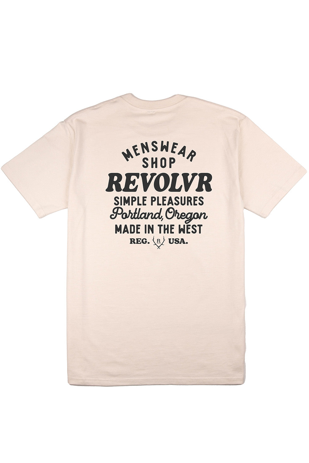 revolvr portland shop tee ecru charcoal back