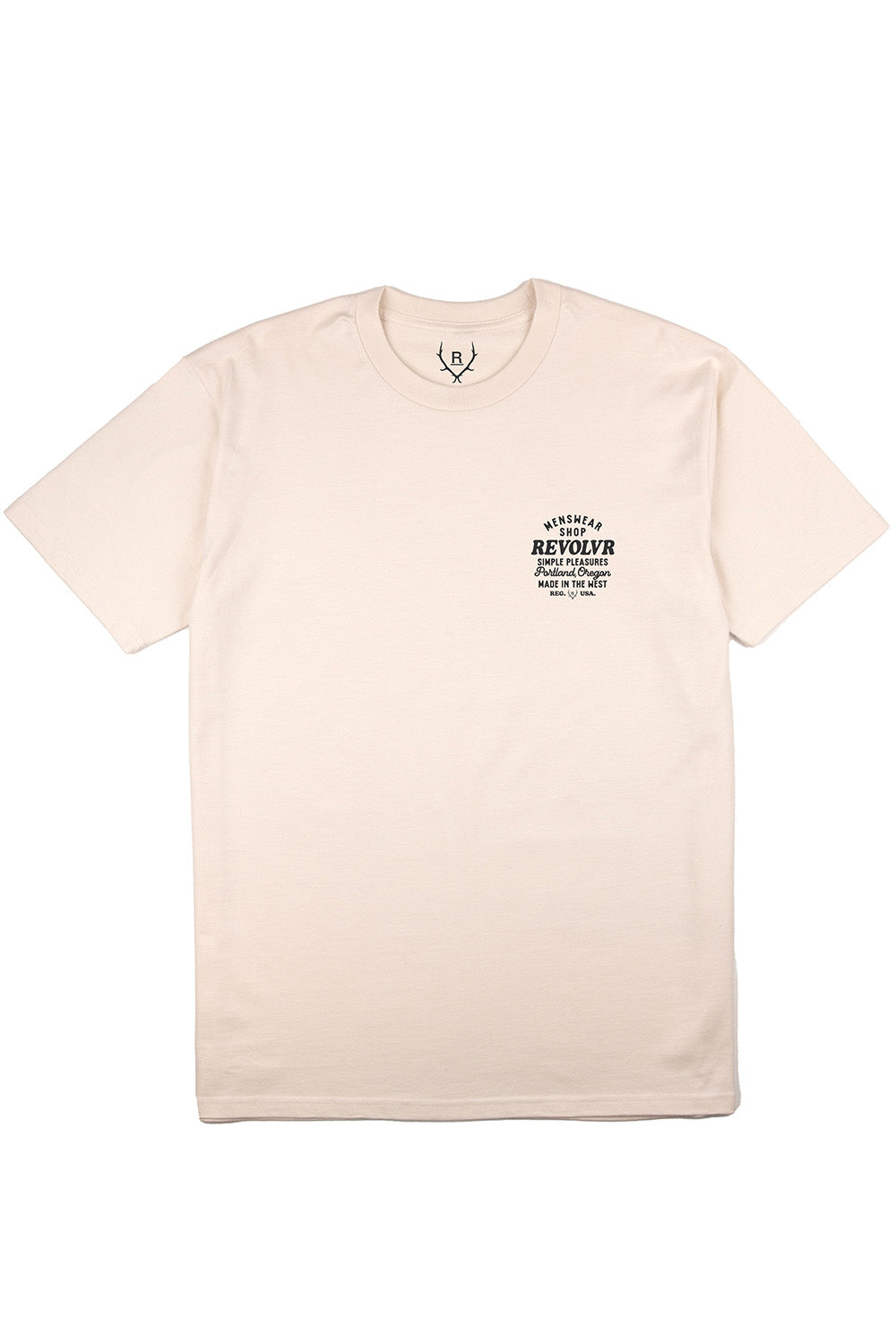 revolvr portland shop tee ecru charcoal front