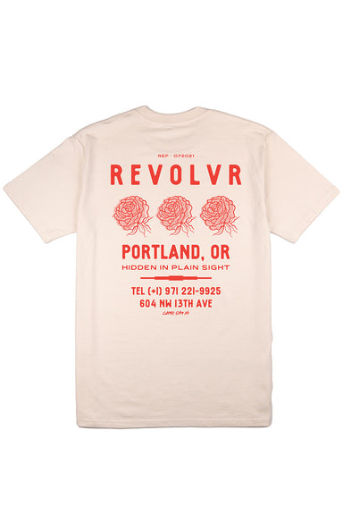 revolvr rose city tee ecru back