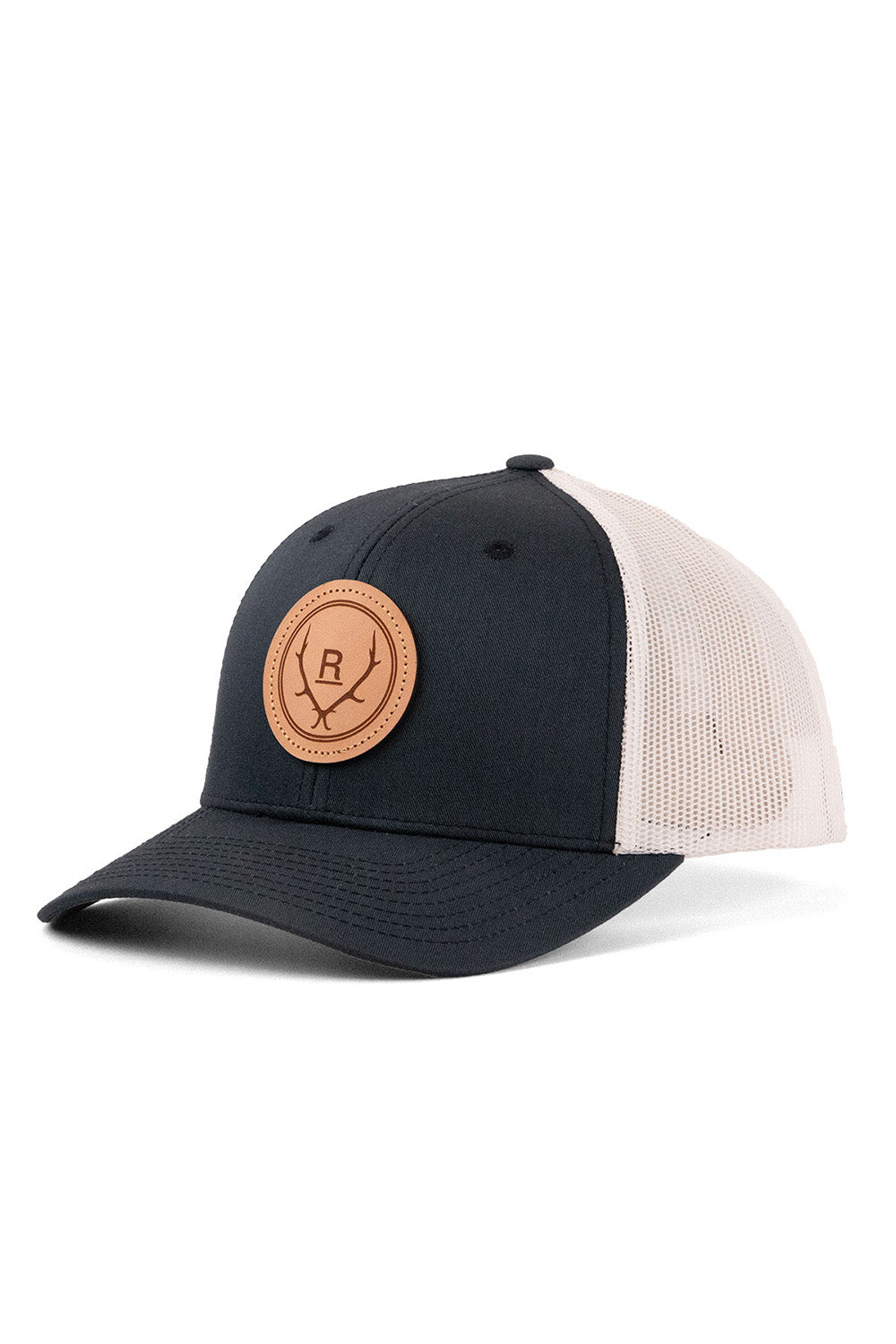 revolvr simplify trucker leather dark navy white