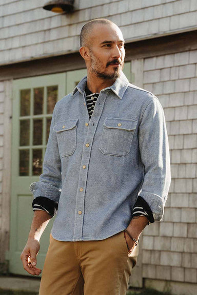 taylor stitch the division shirt washed indigo model