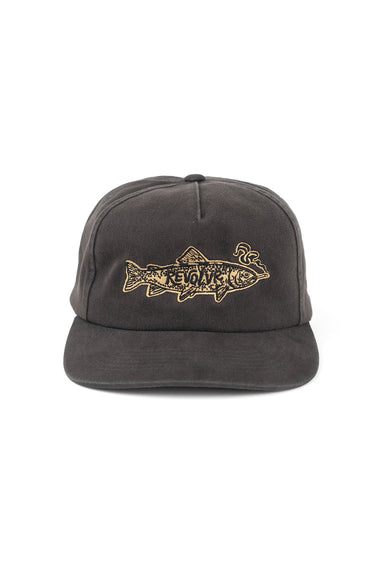 REVOLVR Trouty Hat in Washed Black — Front view