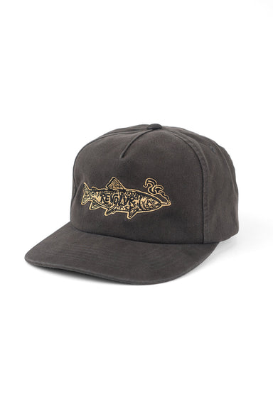REVOLVR Trouty Hat in Washed Black — Profile view