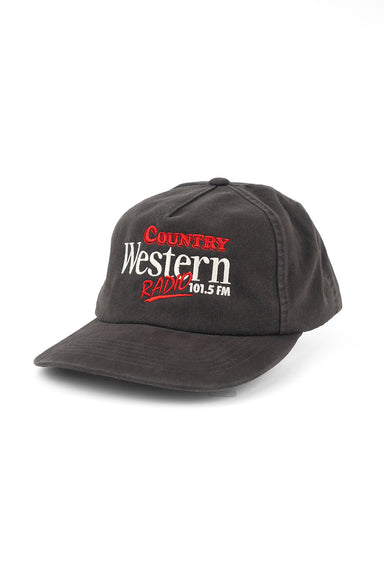 REVOLVR Western Radio Hat in Washed Black — Quarter view