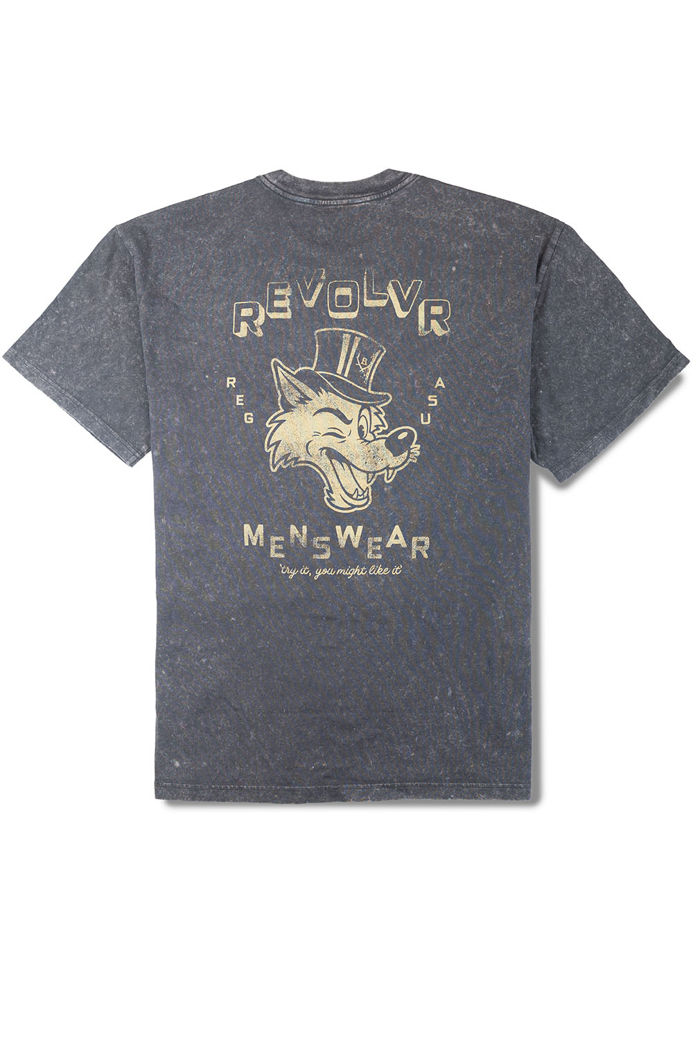 REVOLVR Wolfman Tee in Black Stone — Back view