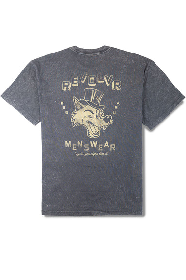 REVOLVR Wolfman Tee in Black Stone — Back view