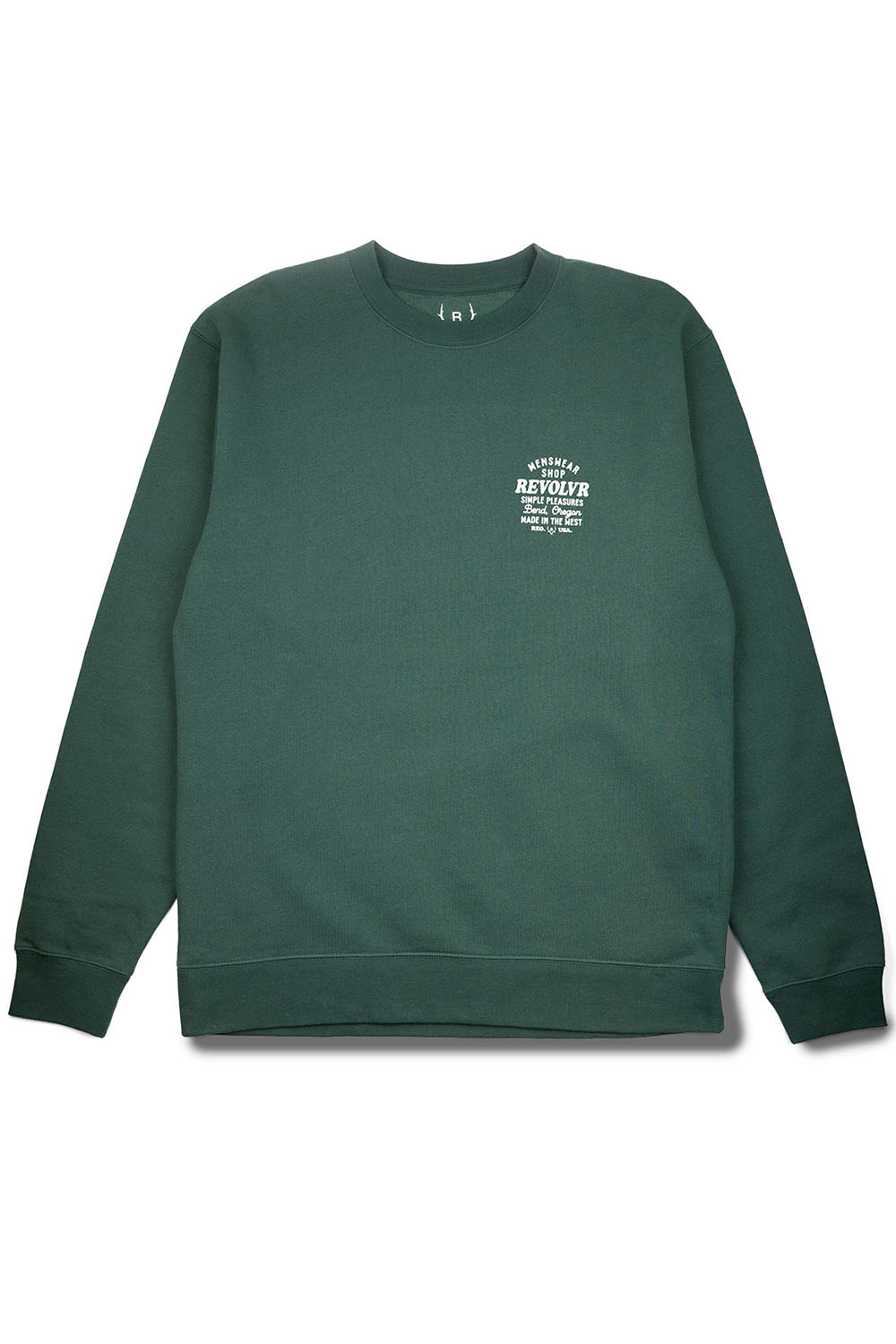 revolvr bend shop crew alpine green front