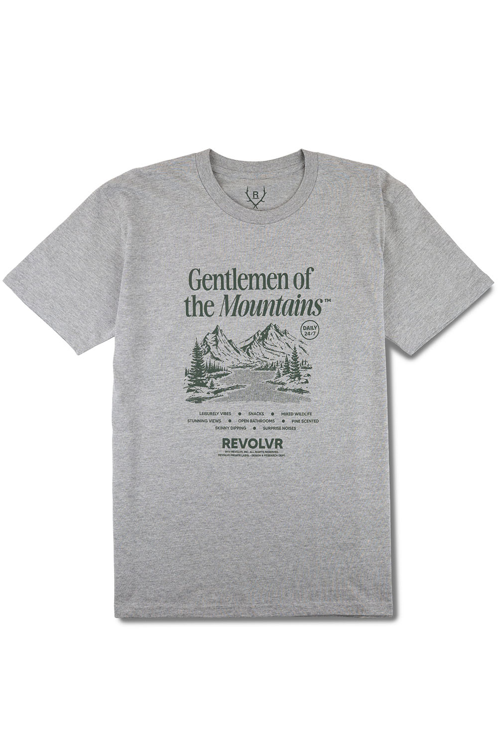 revolvr gentlemen of the mountains tee athletic heather front