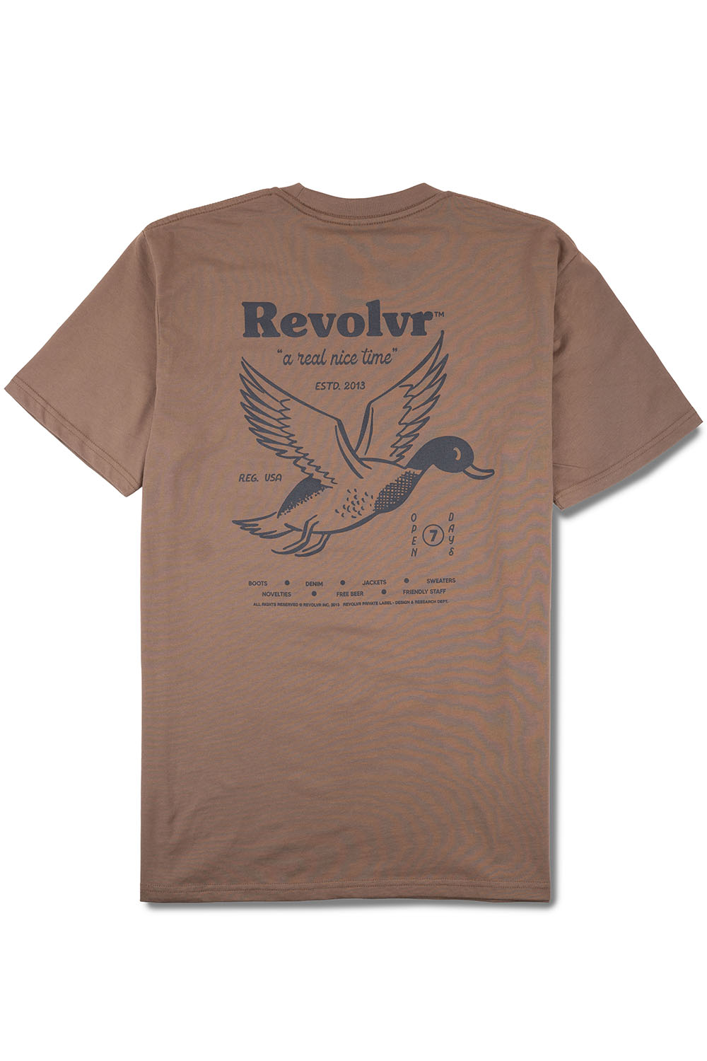 revolvr real nice time tee walnut back