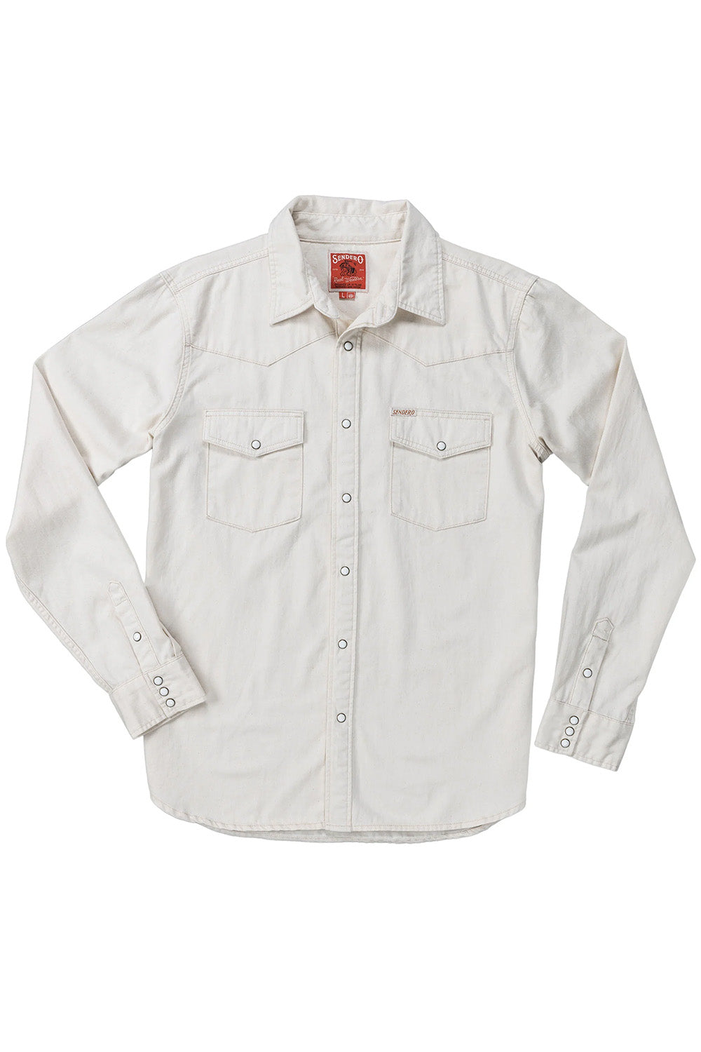 Sendero - Wyatt Pearl Snap Shirt - Ecru - Flatlay