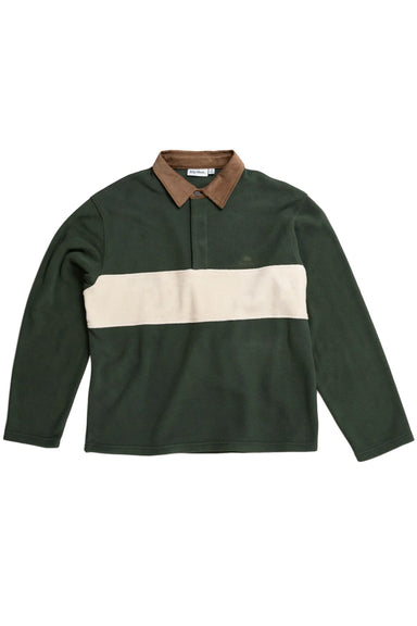 Rhythm Awake Polar Fleece Polo in Forest — Flatlay view