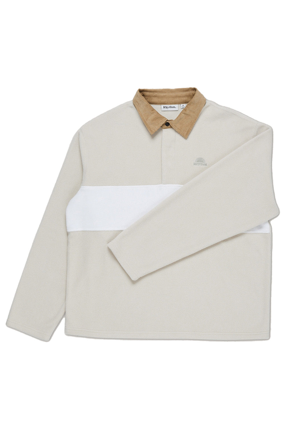 Rhythm - Awake Polar Fleece Polo - Natural - Flatlay Front