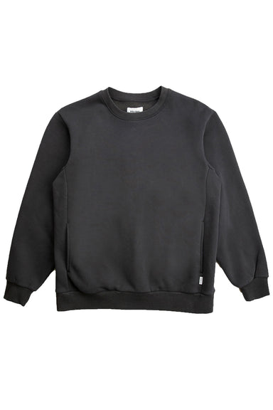 Rhythm Classic Fleece Crew in Vintage Black — Flatlay view