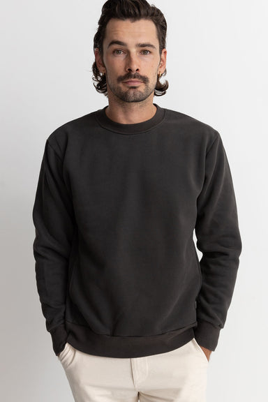 Rhythm Classic Fleece Crew in Vintage Black — Front view