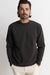 Rhythm Classic Fleece Crew in Vintage Black — Front view