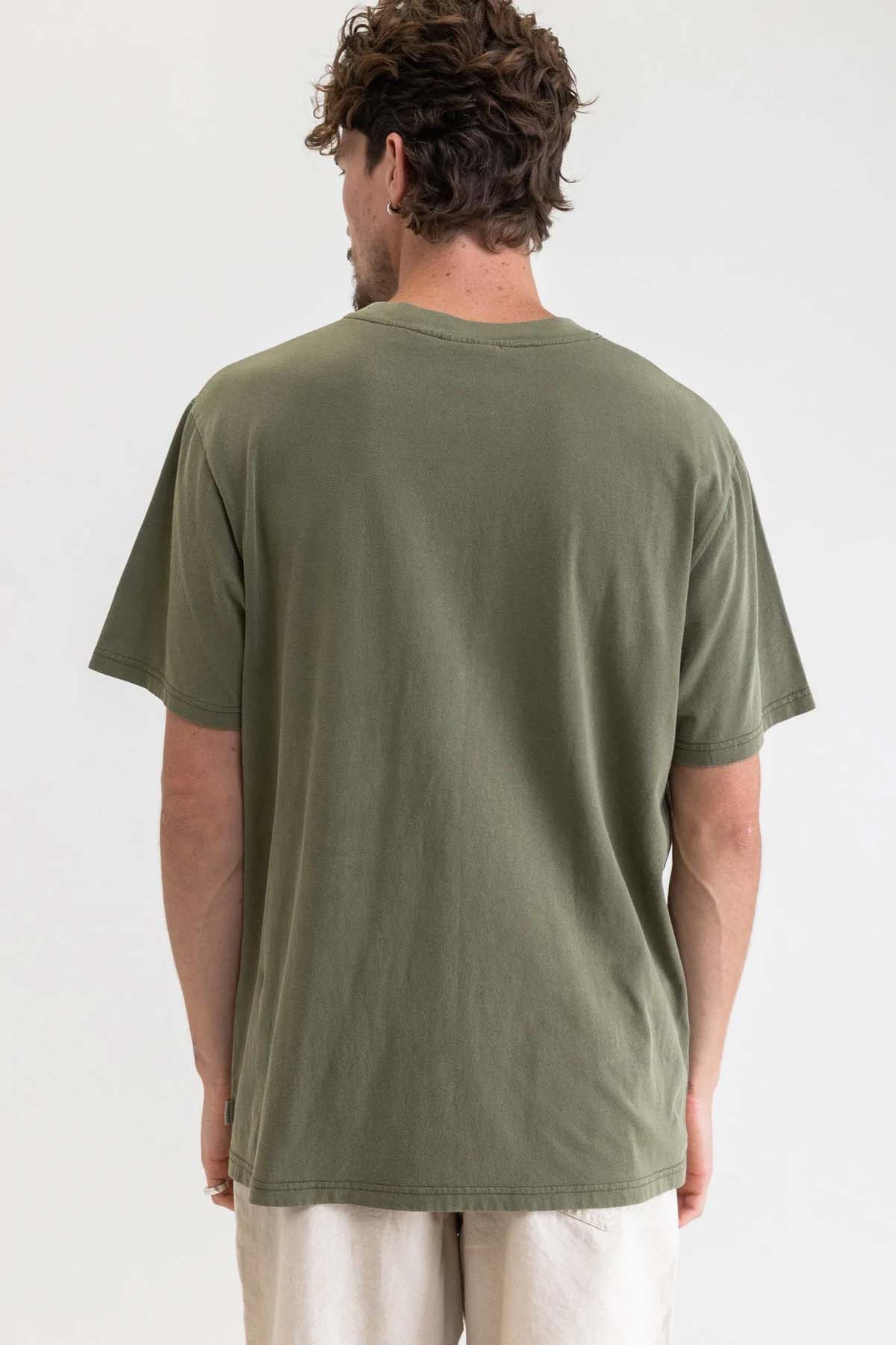 rhythm classic vintage tee olive back