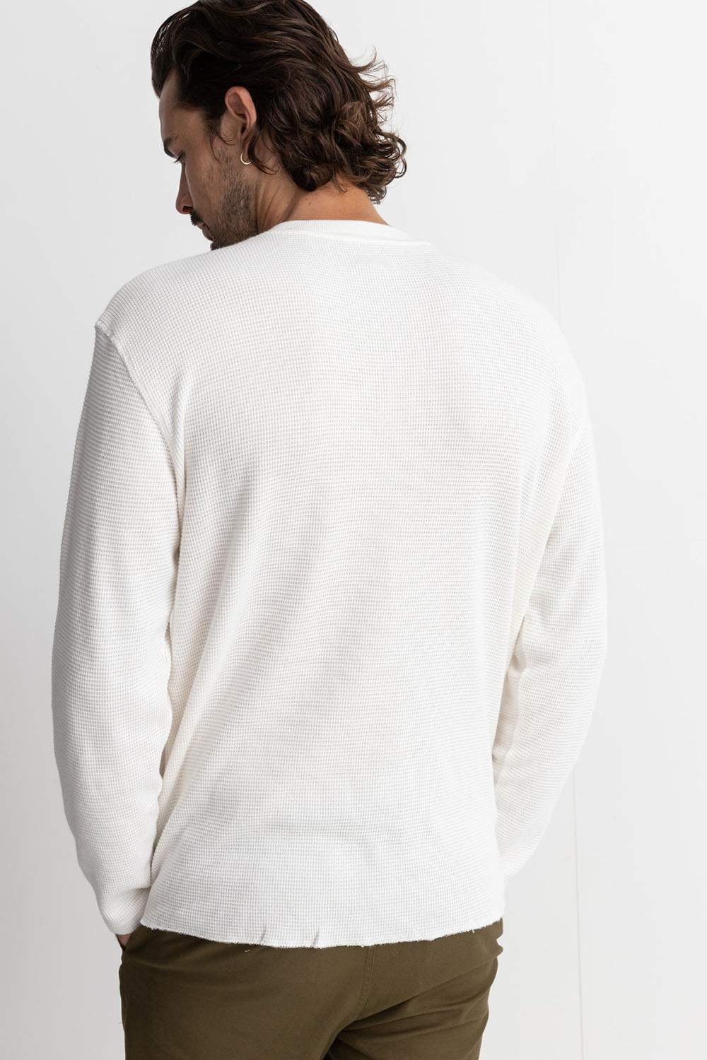 Rhythm - Classic Waffle Knit - Vintage White - Model Back
