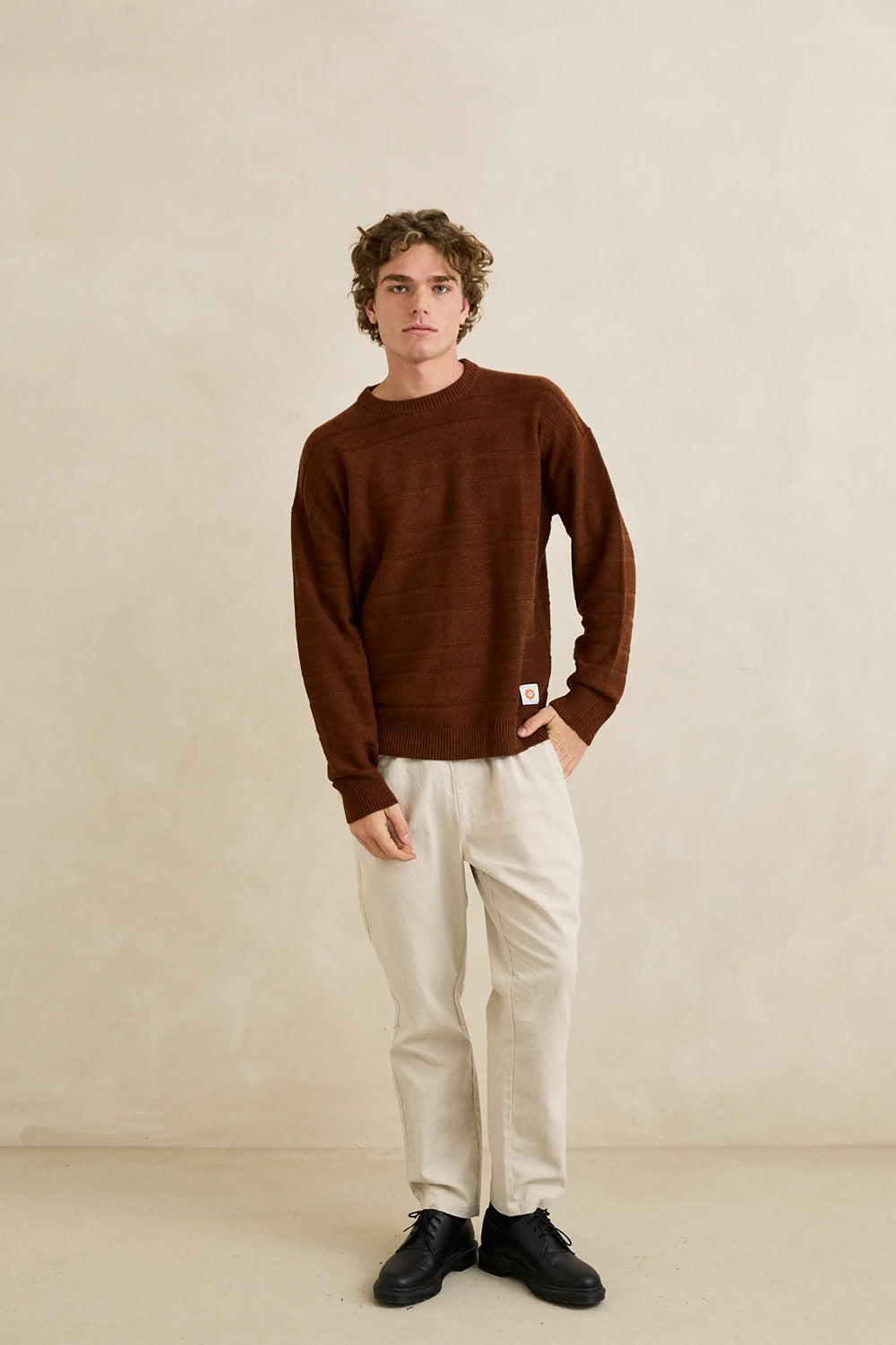 Rhythm Jackson Knit in Chestnut — Full Body view