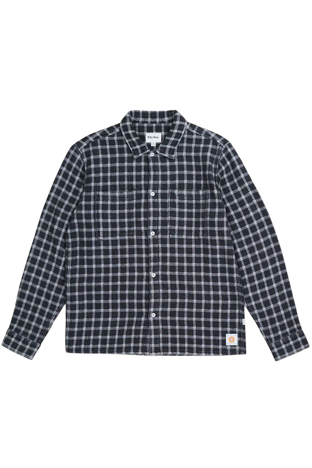 Rhythm - Jacquard Check Shirt - Black - Flatlay Front
