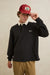 Rhythm Koa Vintage Rugby Polo in Black — Front view