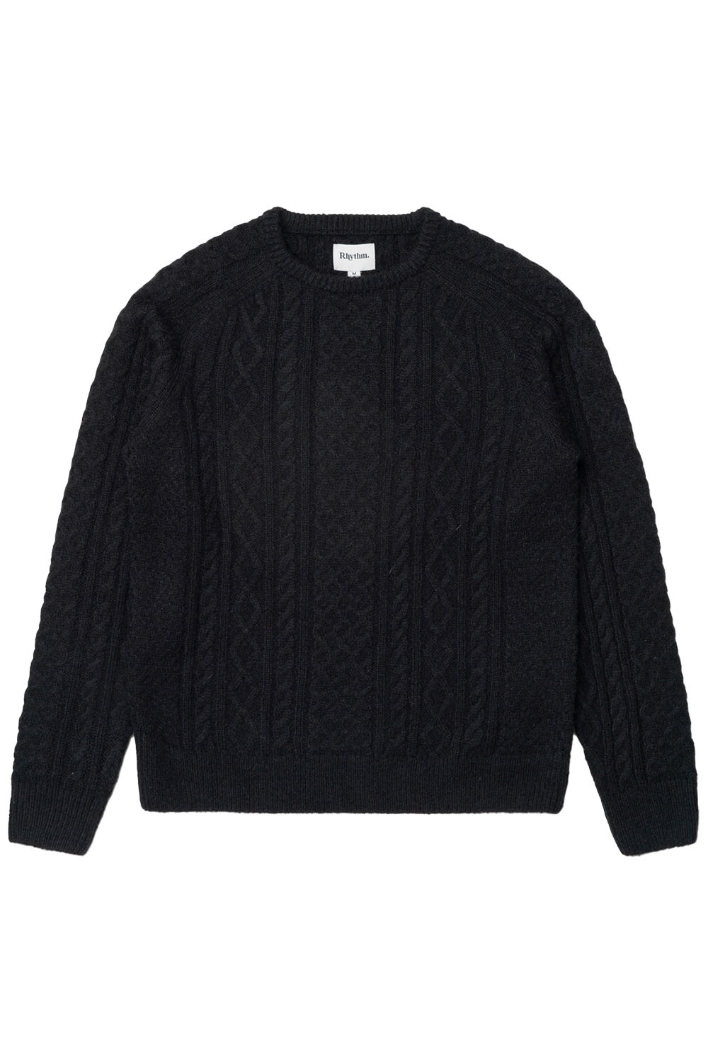 Rhythm - Mohair Fishermans Knit - Black - Flatlay Front