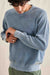 Rhythm Polu Crew Knit in Washed Blue — Detail-Cuff view