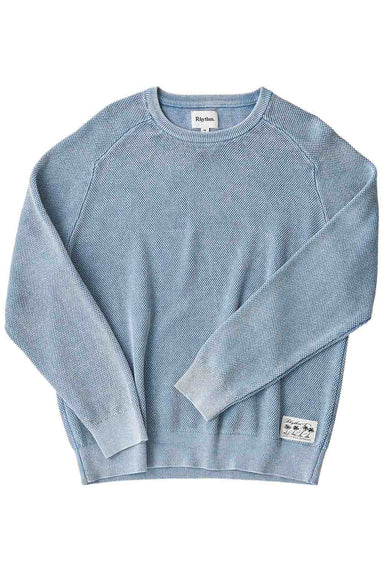 Rhythm Polu Crew Knit in Washed Blue — Flatlay view