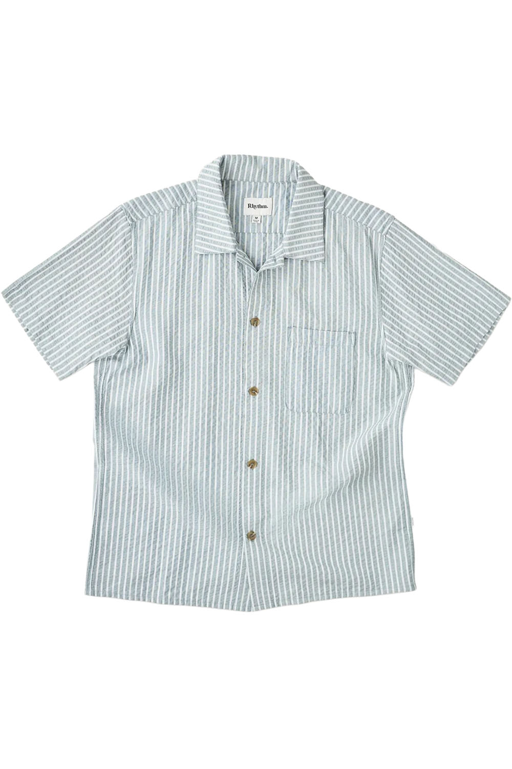 rhythm seersucker stripe ss pine flatlay