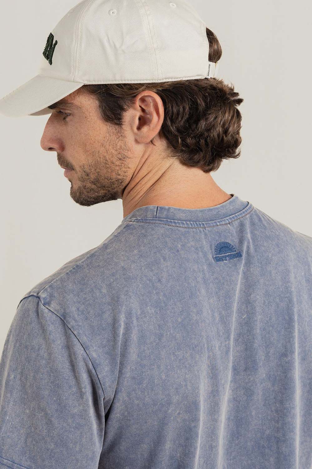 rhythm awake band tshirt indigo back detail