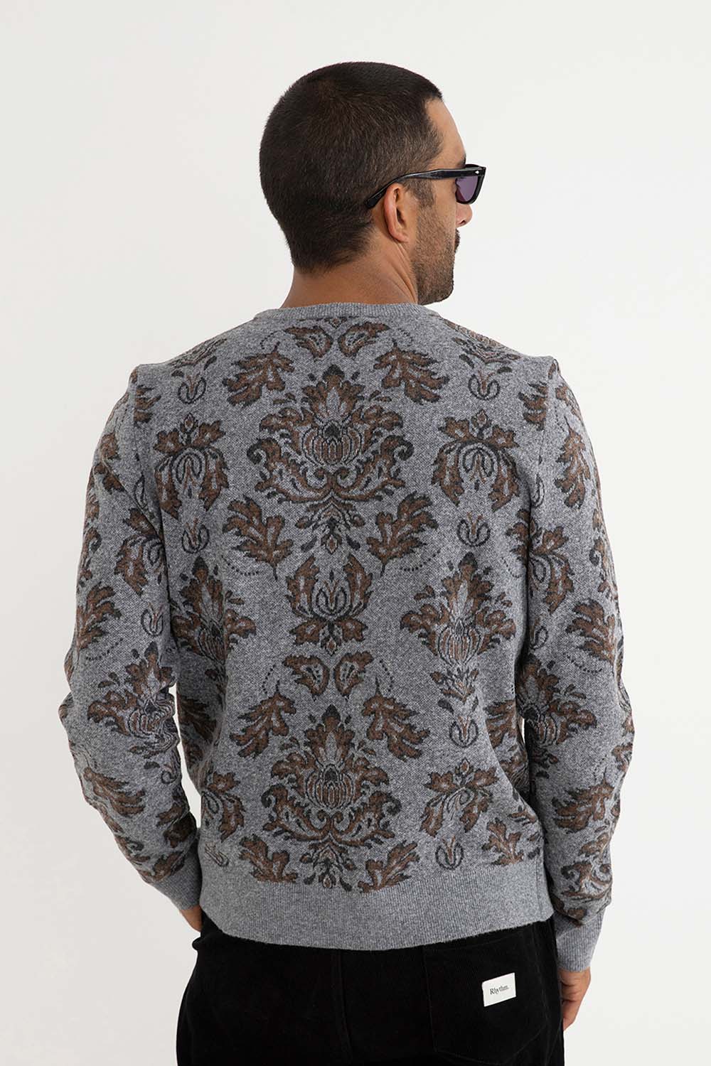 rhythm demask knit heather grey back