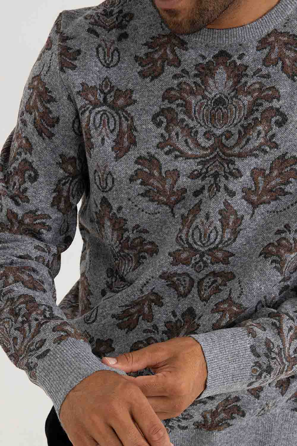 rhythm demask knit heather grey detail