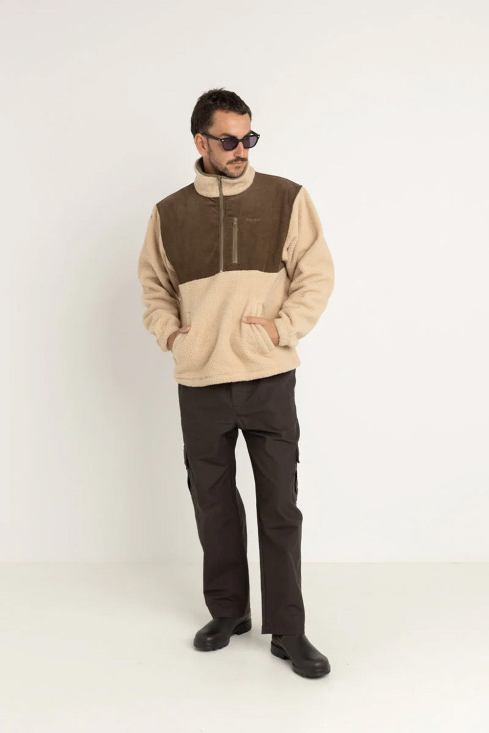 rhythm dune half zip pullover tobacco 