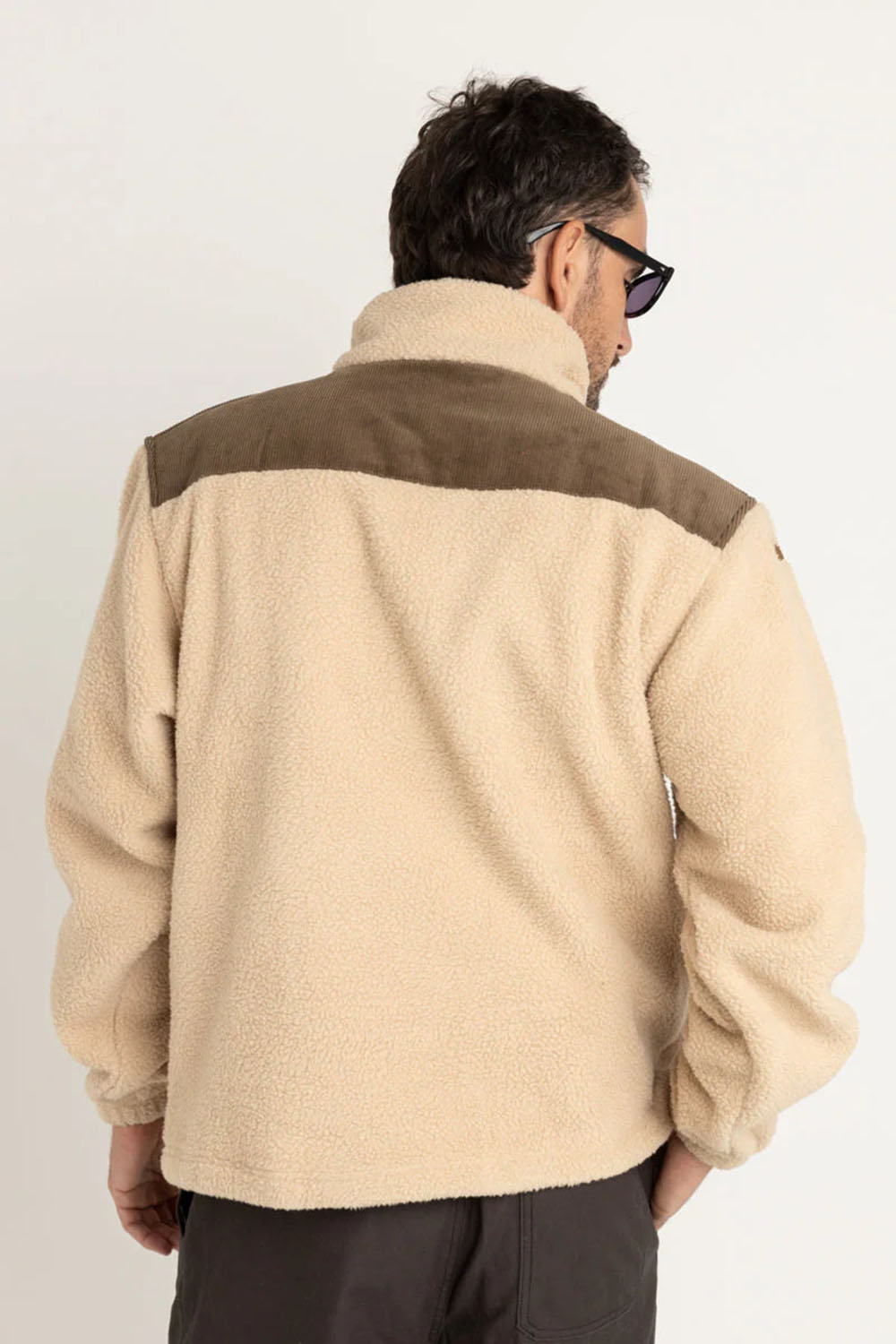 rhythm dune half zip pullover tobacco back