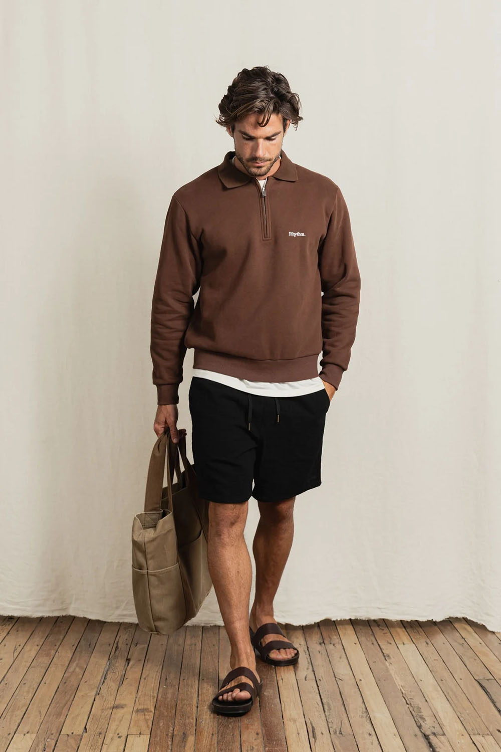 rhythm furnace quarter zip brown