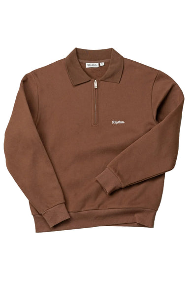 rhythm furnace quarter zip brown flatlay