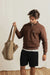 rhythm furnace quarter zip brown front
